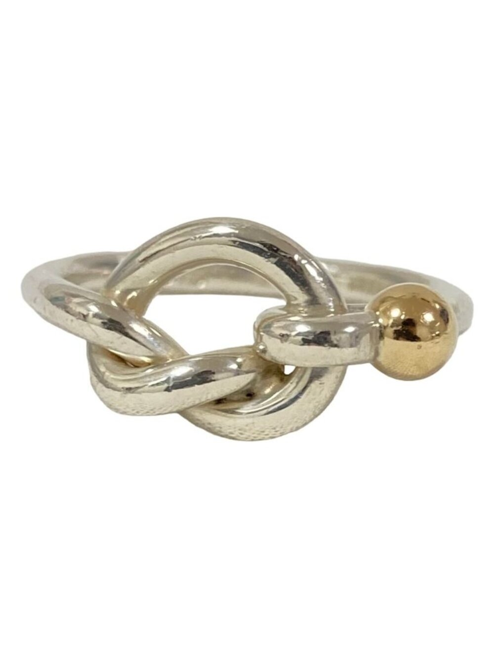 Tiffany & Co Vintage Hook &eye Love Knotring Ring 925 750 to Issue Silver Second